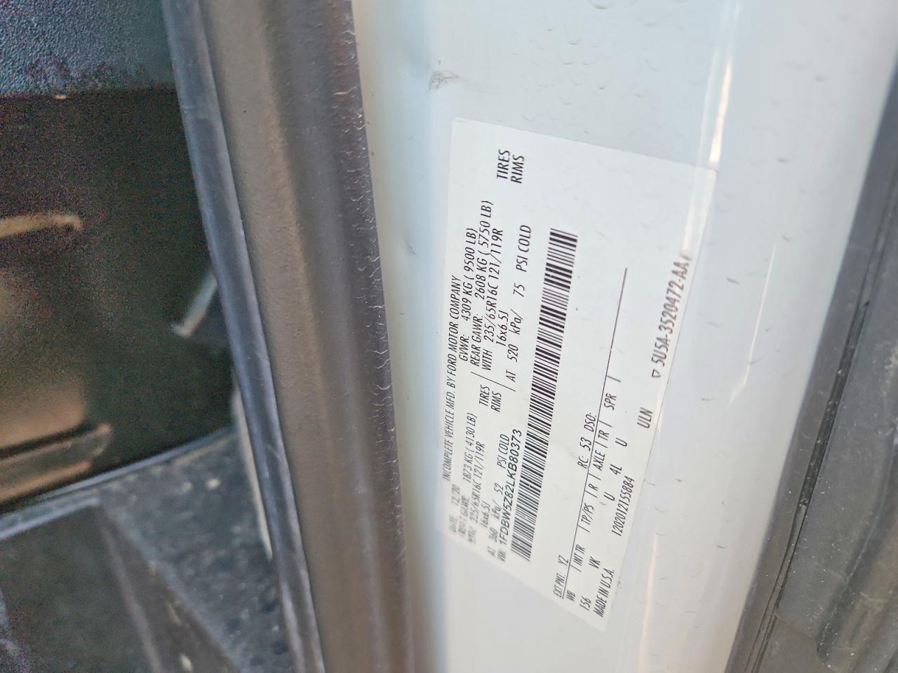 2020 FORD TRANSIT