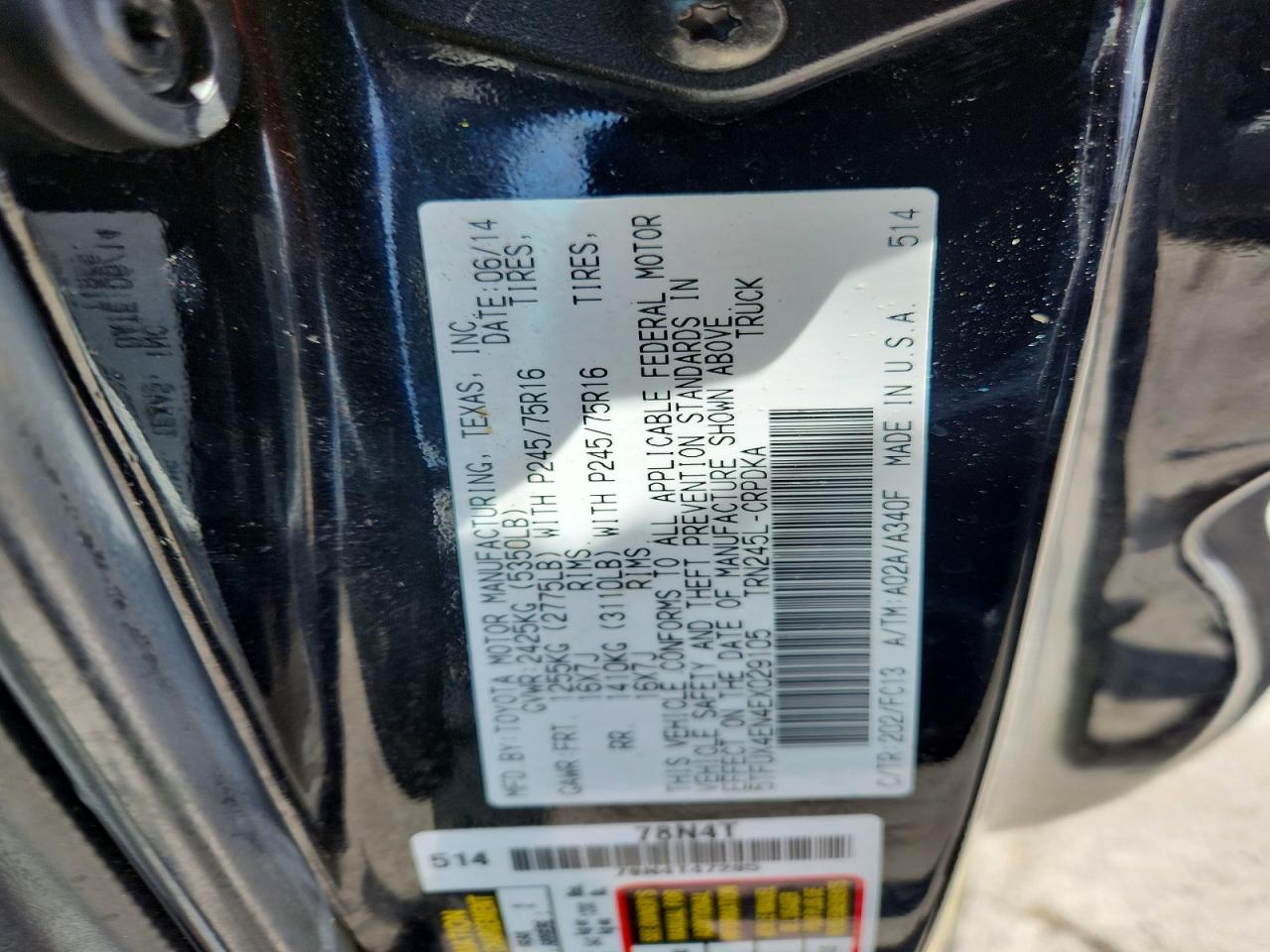 2014 TOYOTA TACOMA
