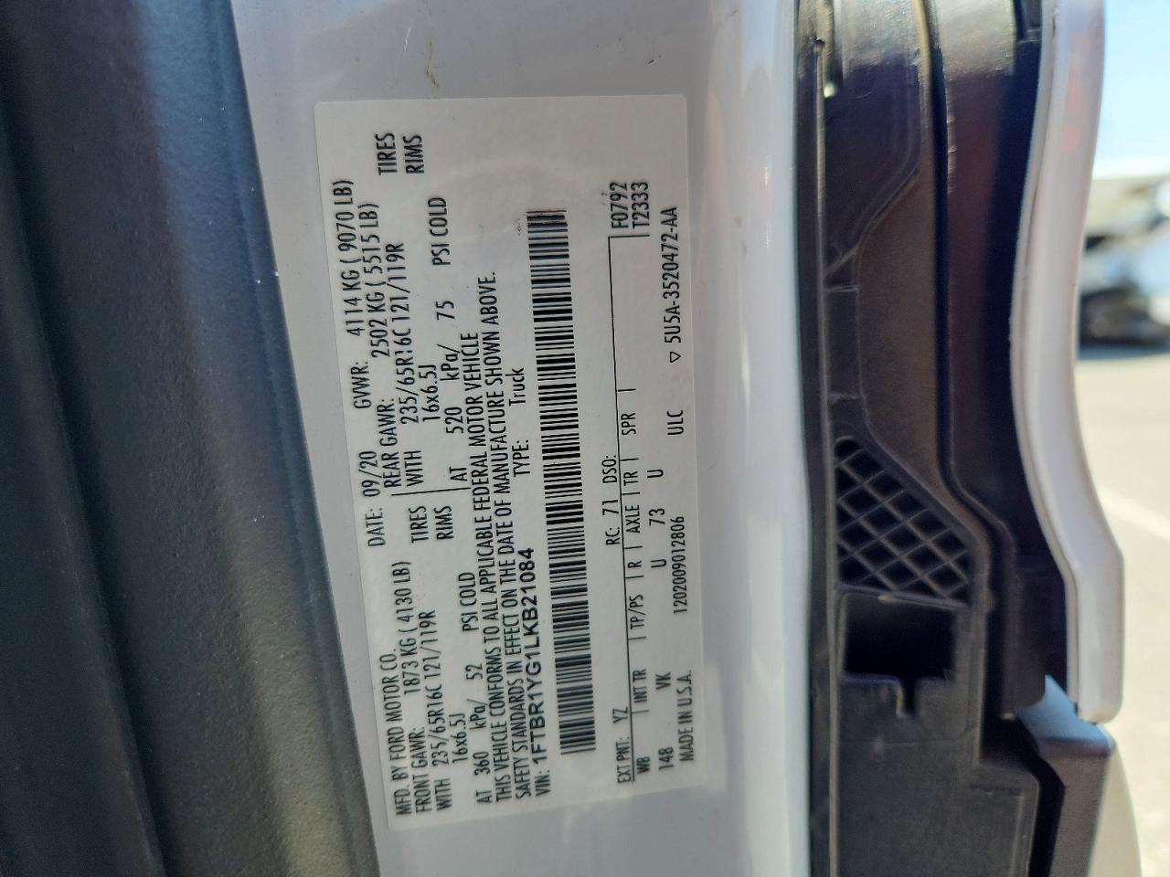 2020 FORD TRANSIT