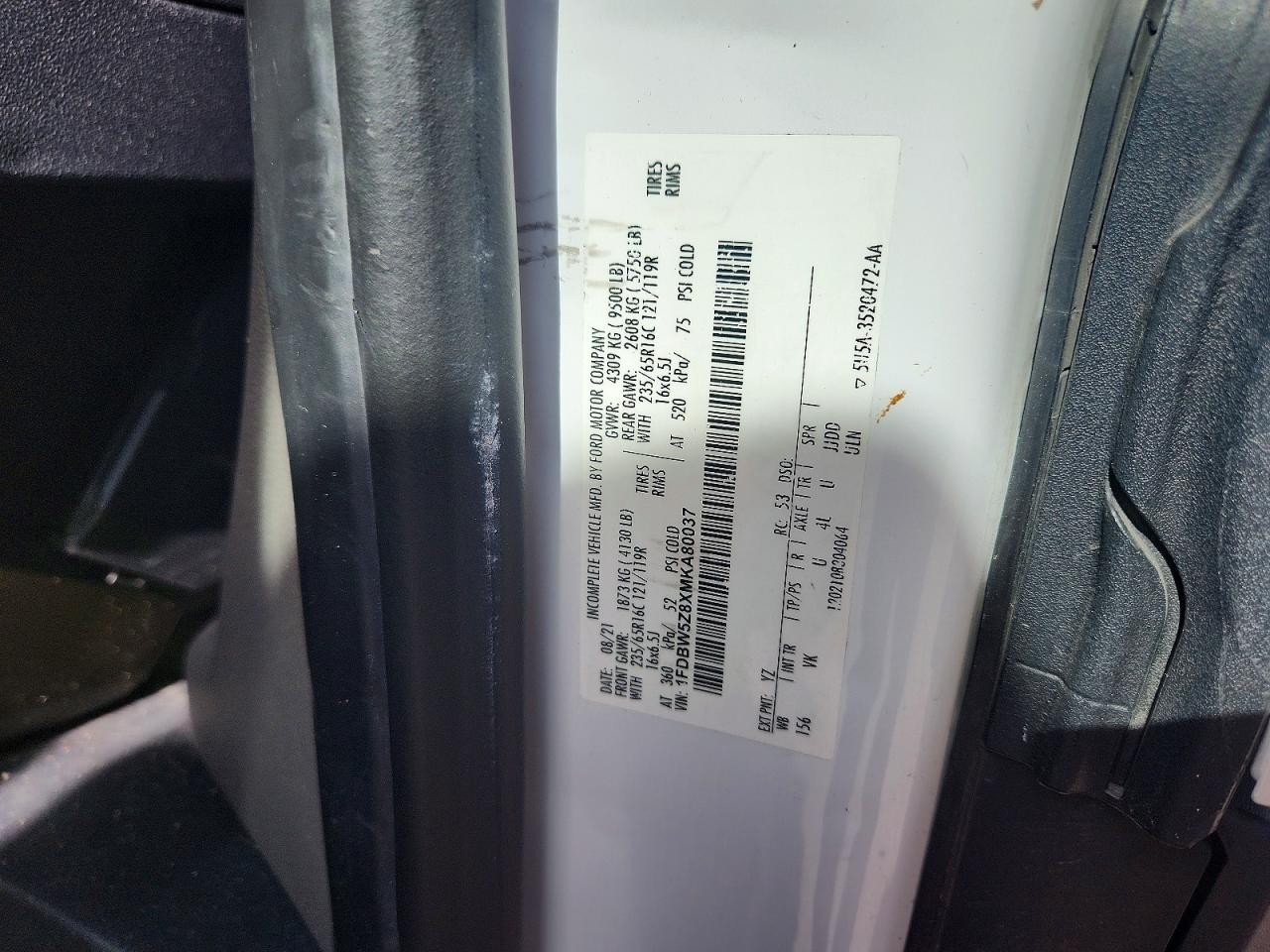 2021 FORD TRANSIT
