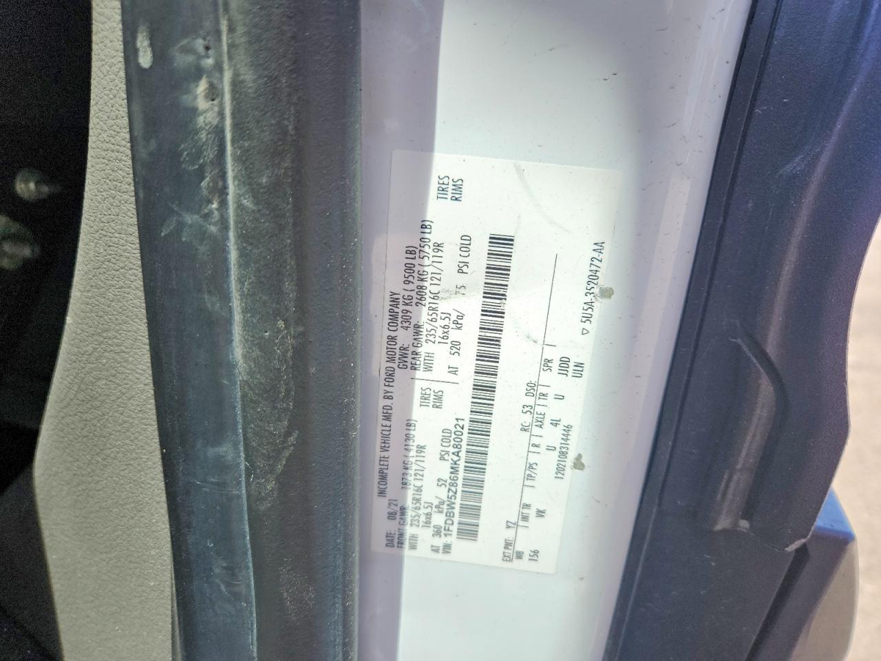 2021 FORD TRANSIT