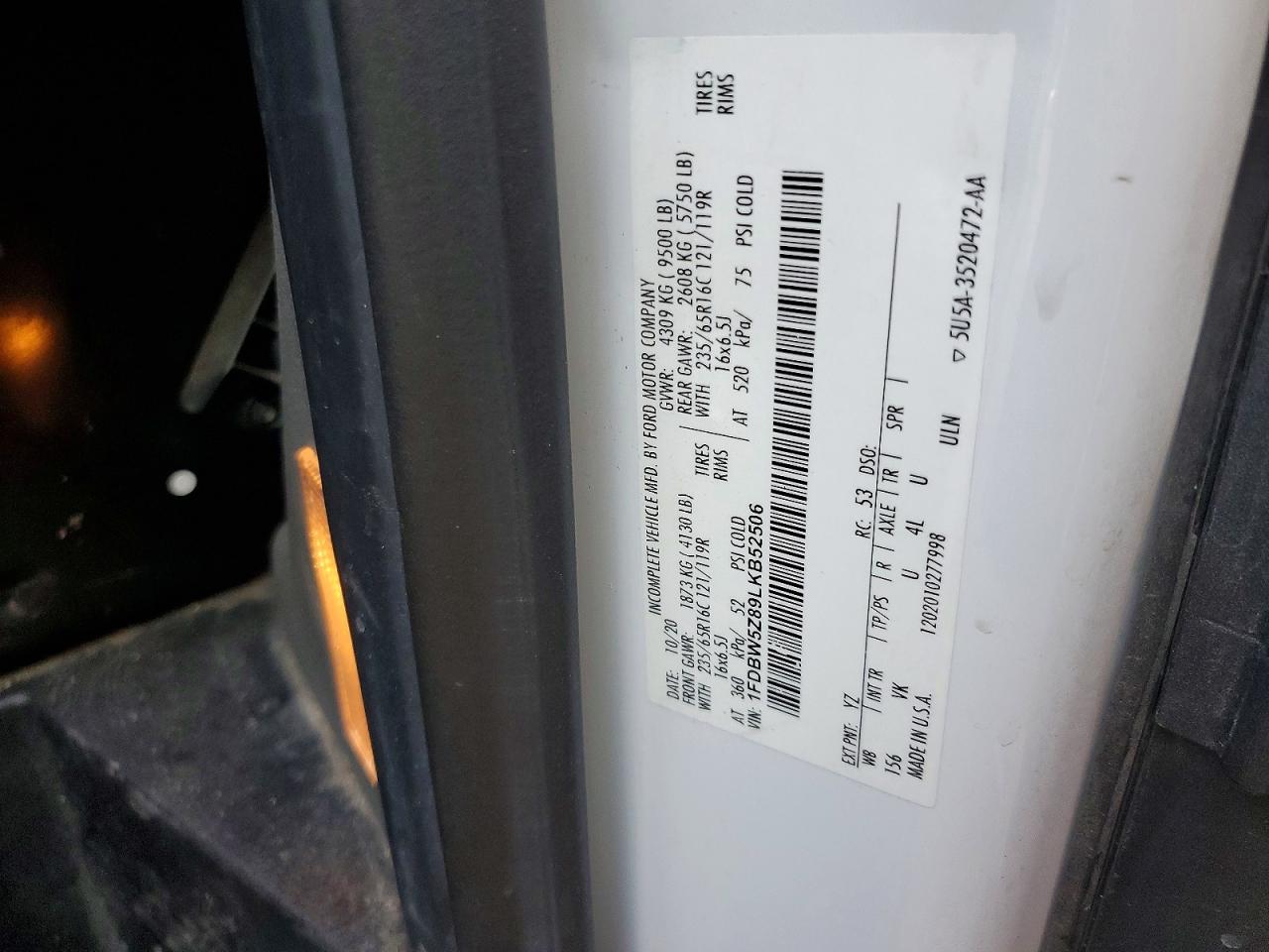 2020 FORD TRANSIT