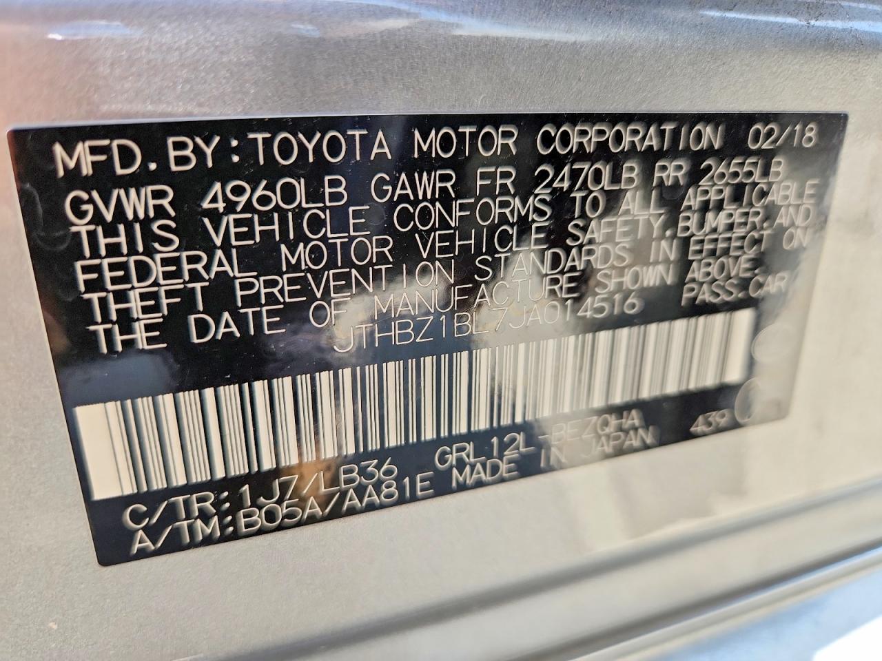 2018 LEXUS GS