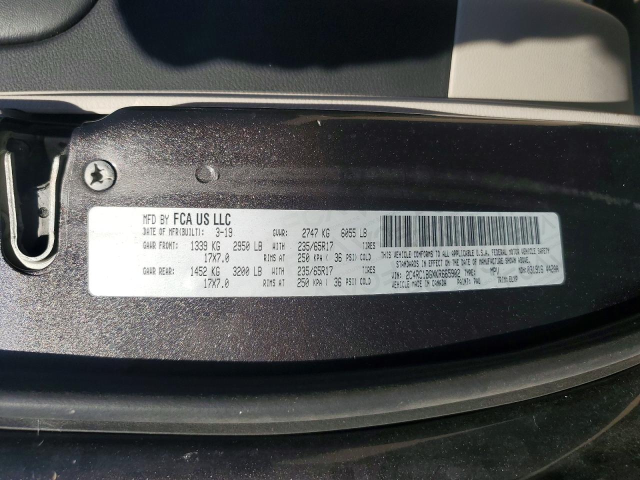2019 CHRYSLER PACIFICA