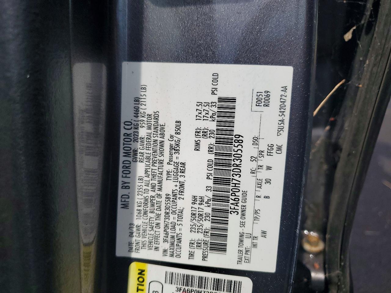 2013 FORD FUSION