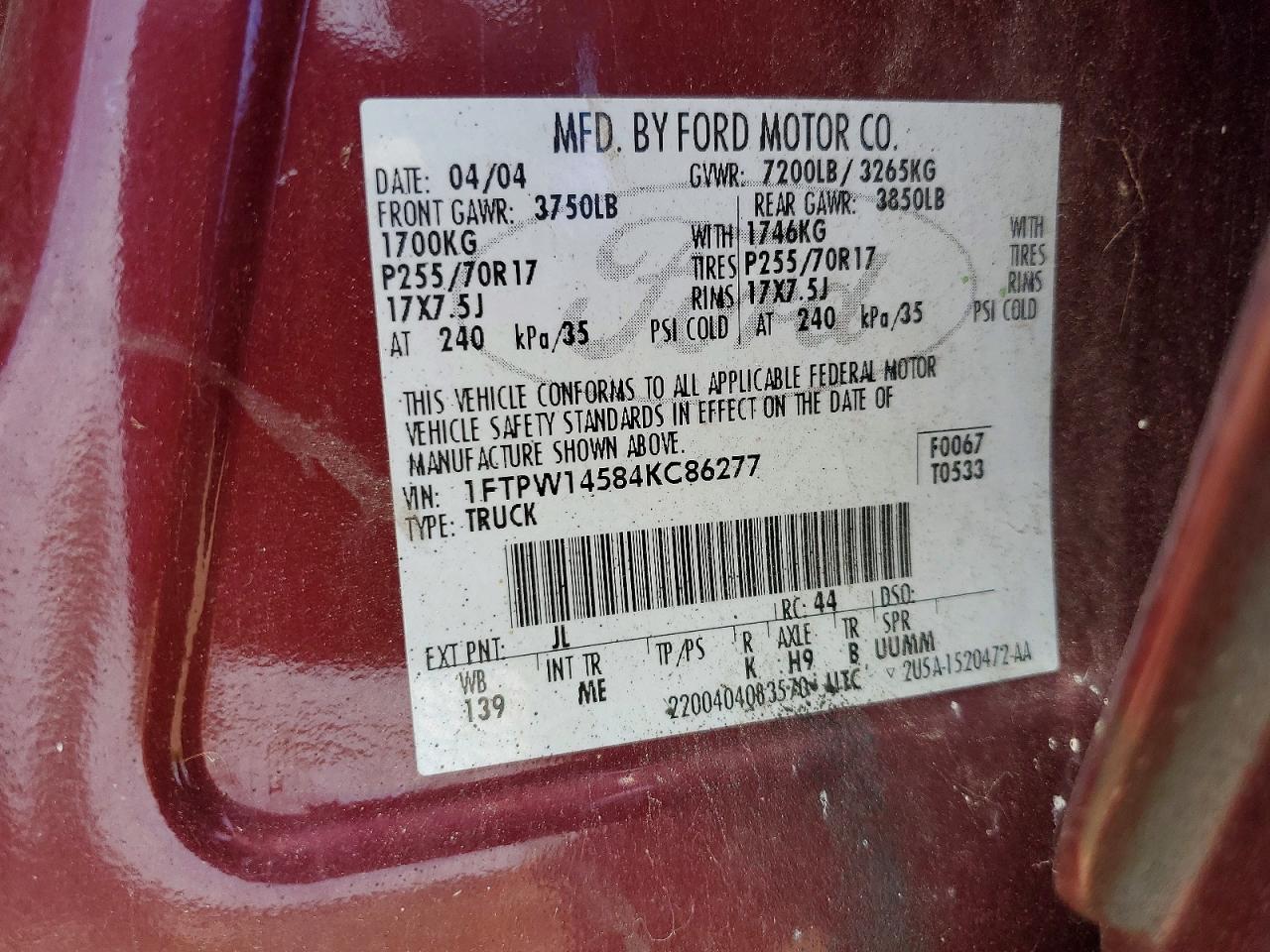 2004 FORD F150