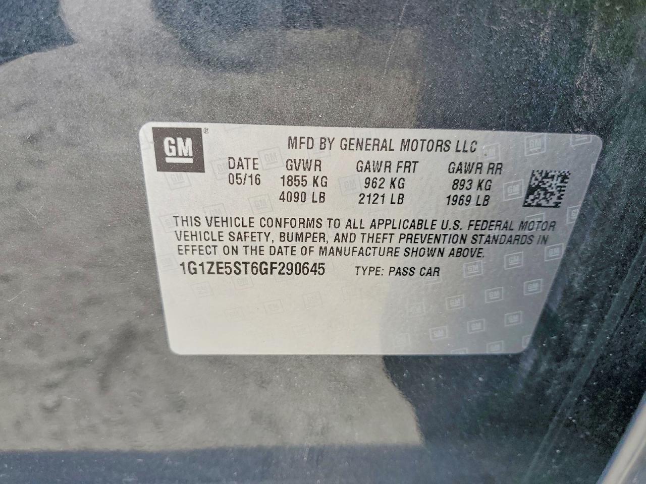 2016 CHEVROLET MALIBU