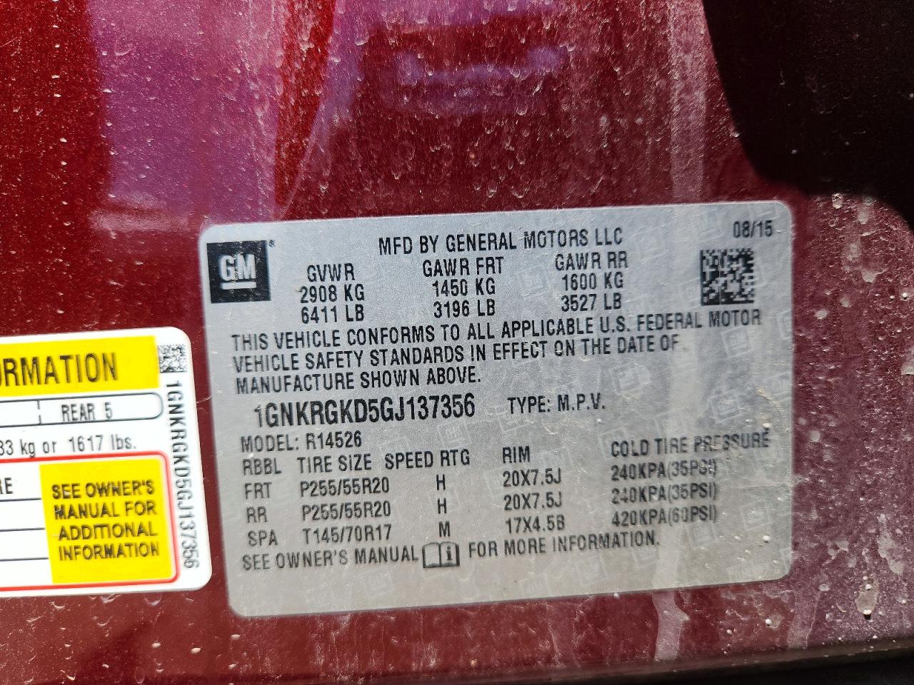 2016 CHEVROLET TRAVERSE