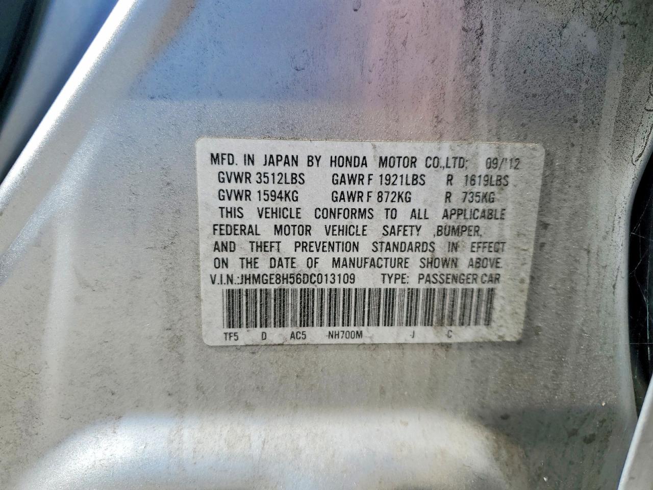 2013 HONDA FIT