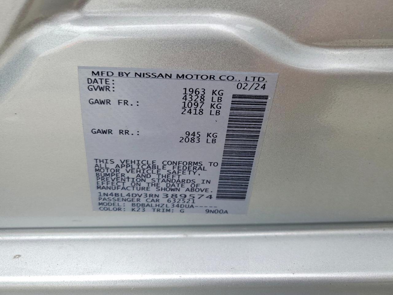 2024 NISSAN ALTIMA