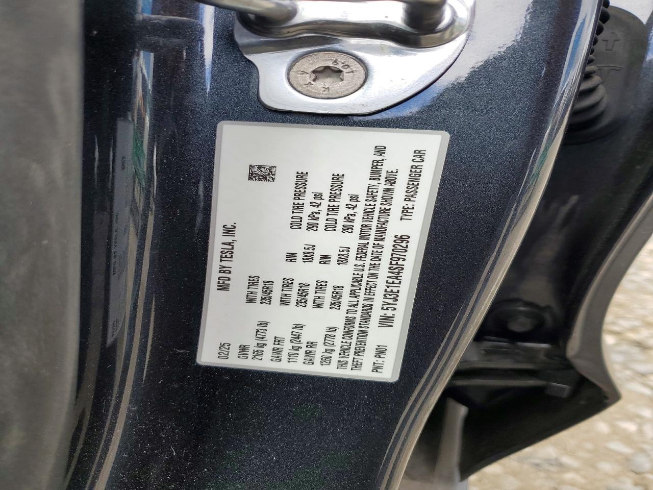 2025 TESLA MODEL 3