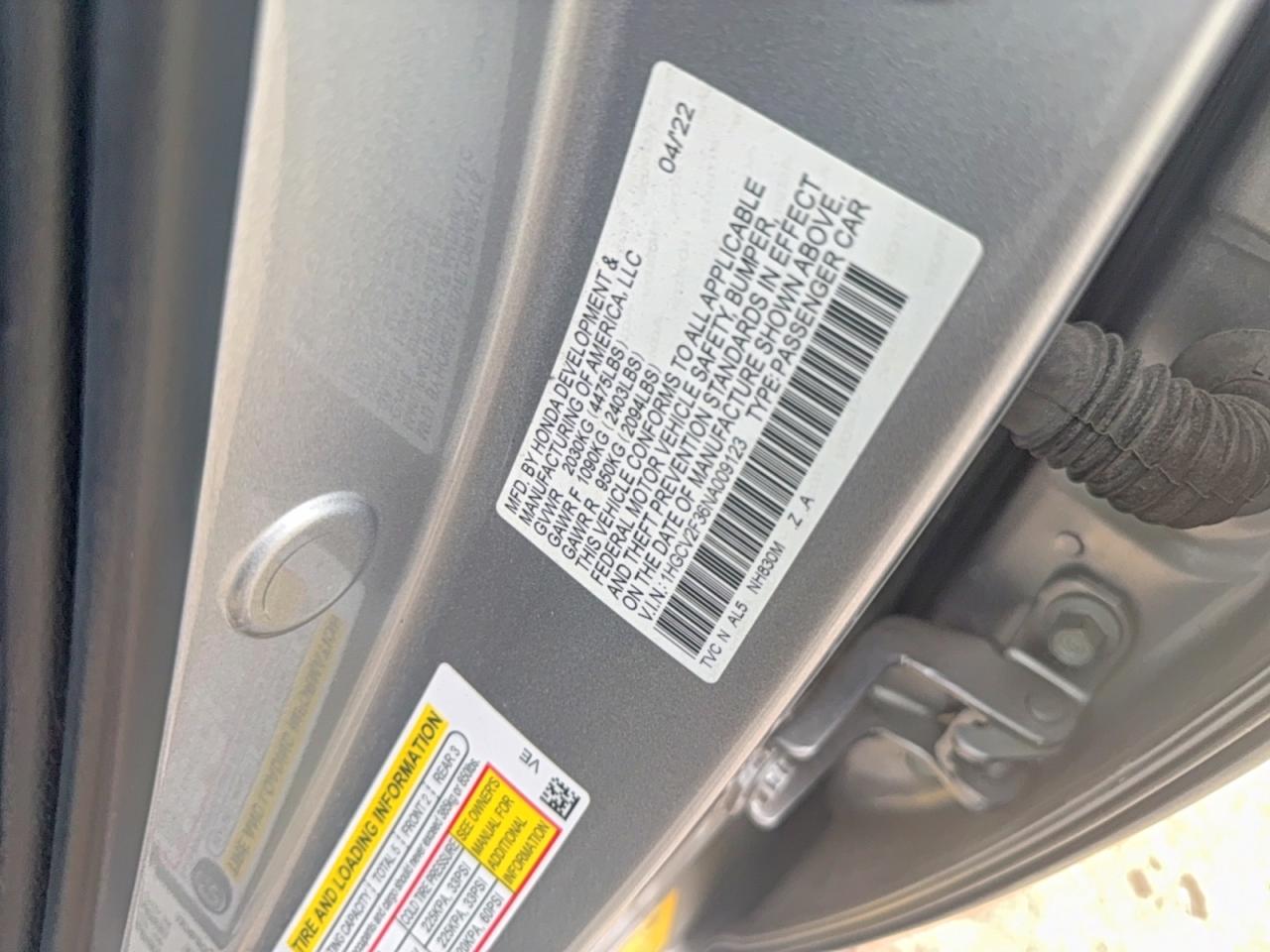 2022 HONDA ACCORD