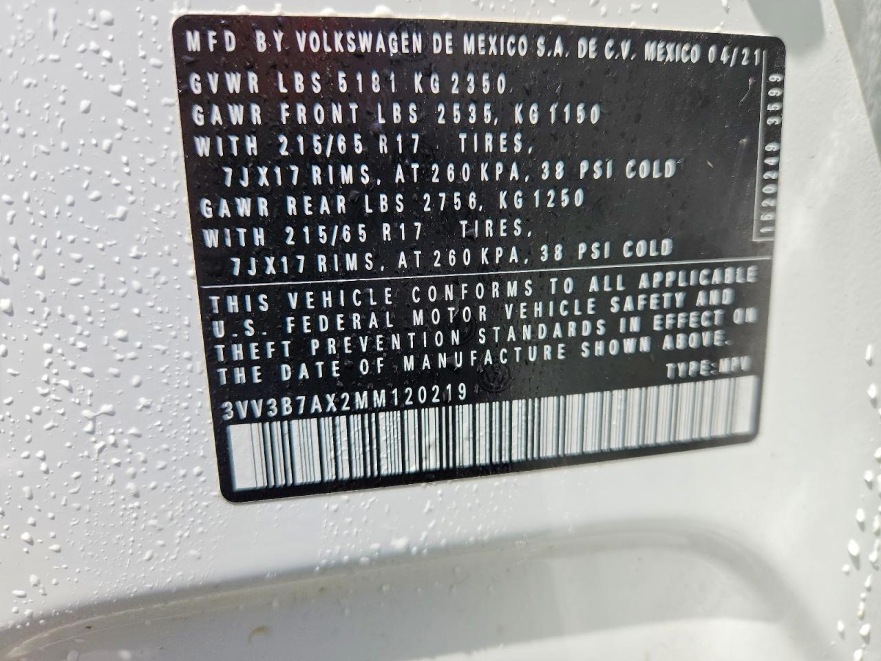 2021 VOLKSWAGEN TIGUAN