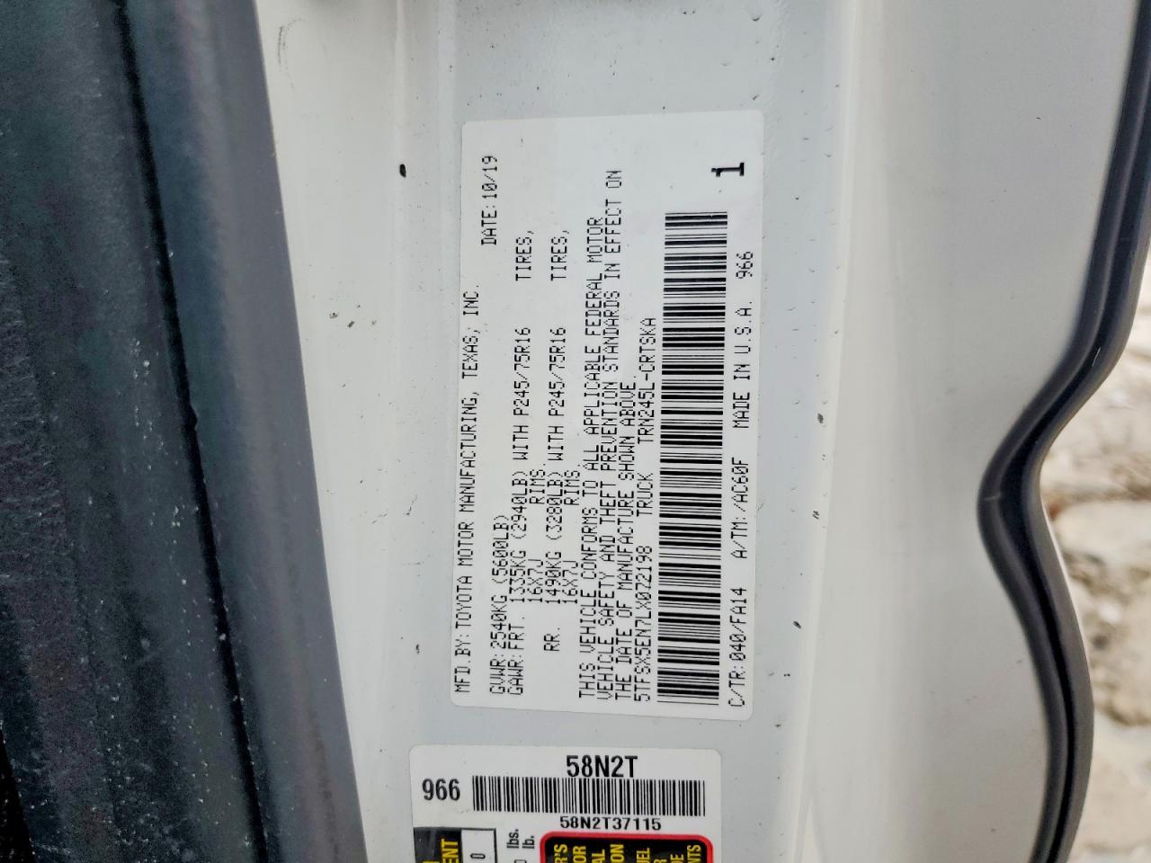 2020 TOYOTA TACOMA