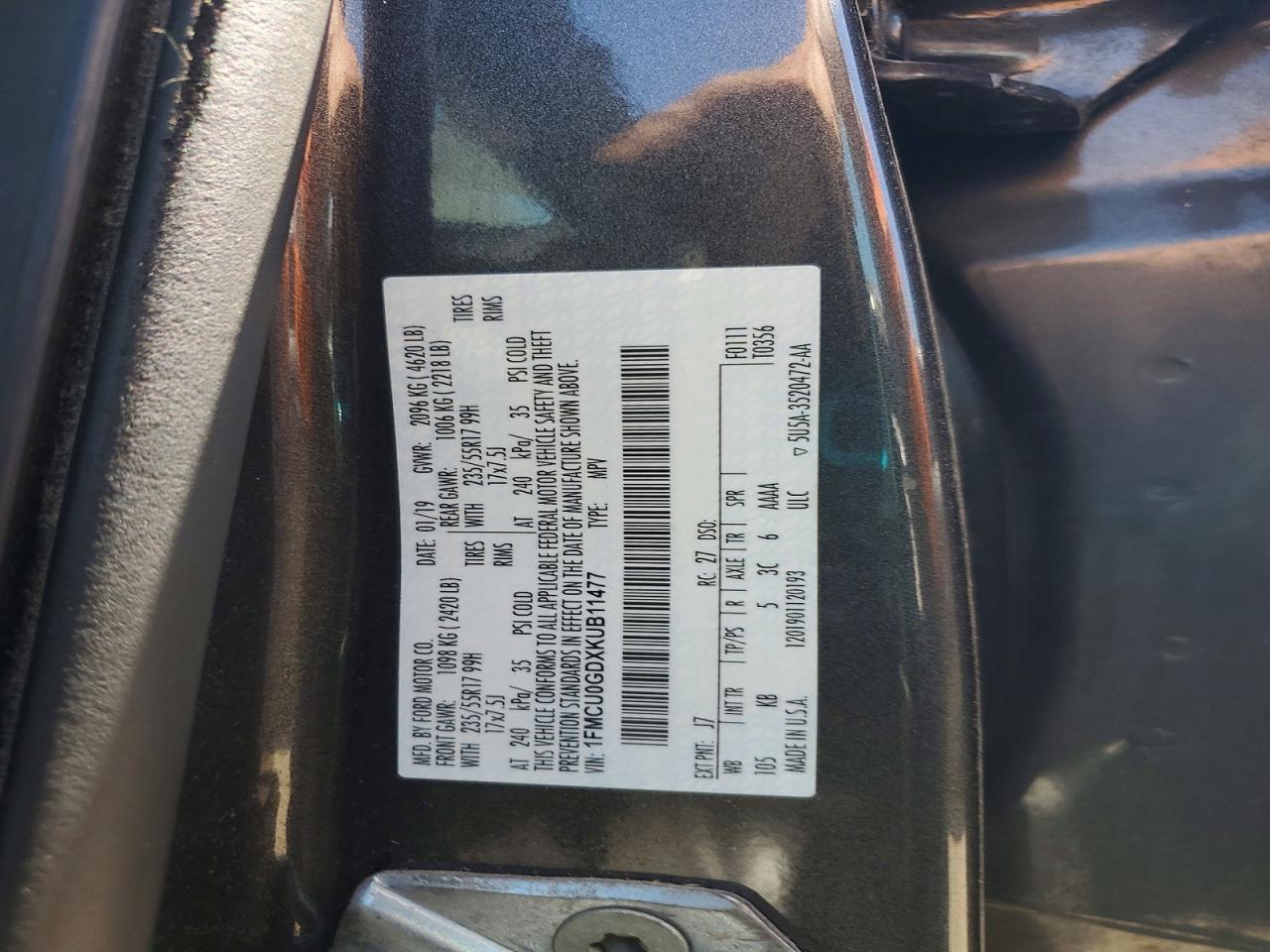 2019 FORD ESCAPE