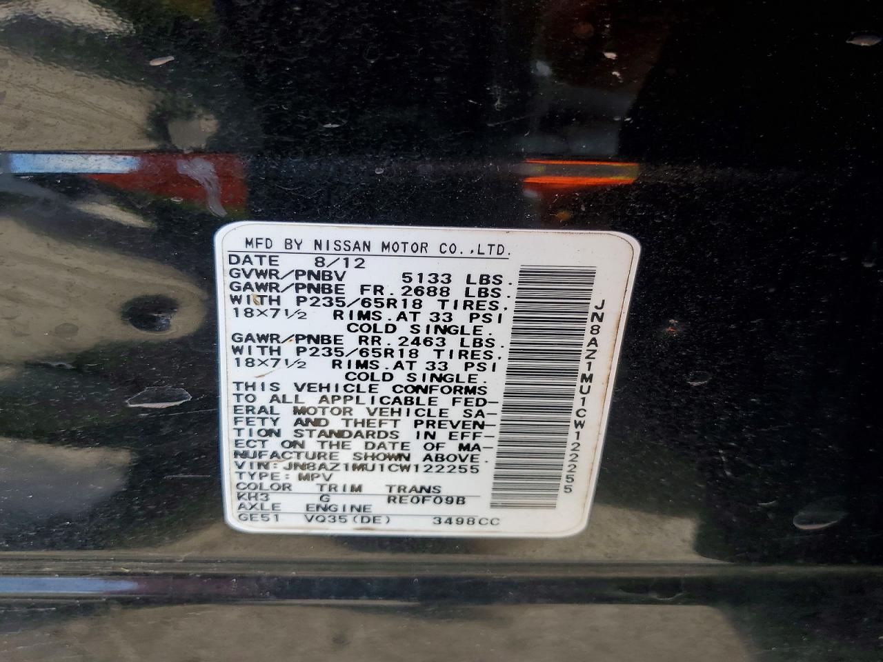 2012 NISSAN MURANO