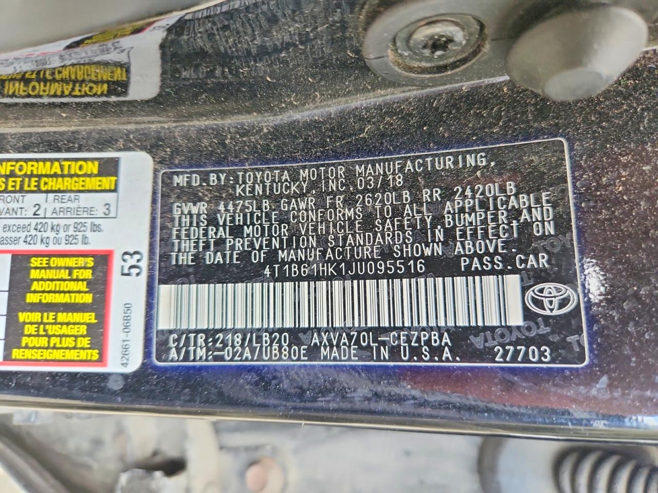 2018 TOYOTA CAMRY