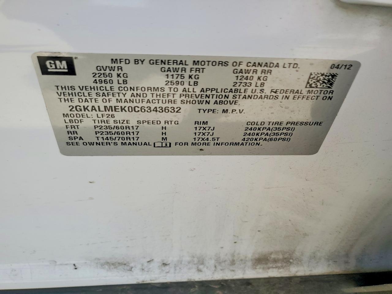 2012 GMC TERRAIN