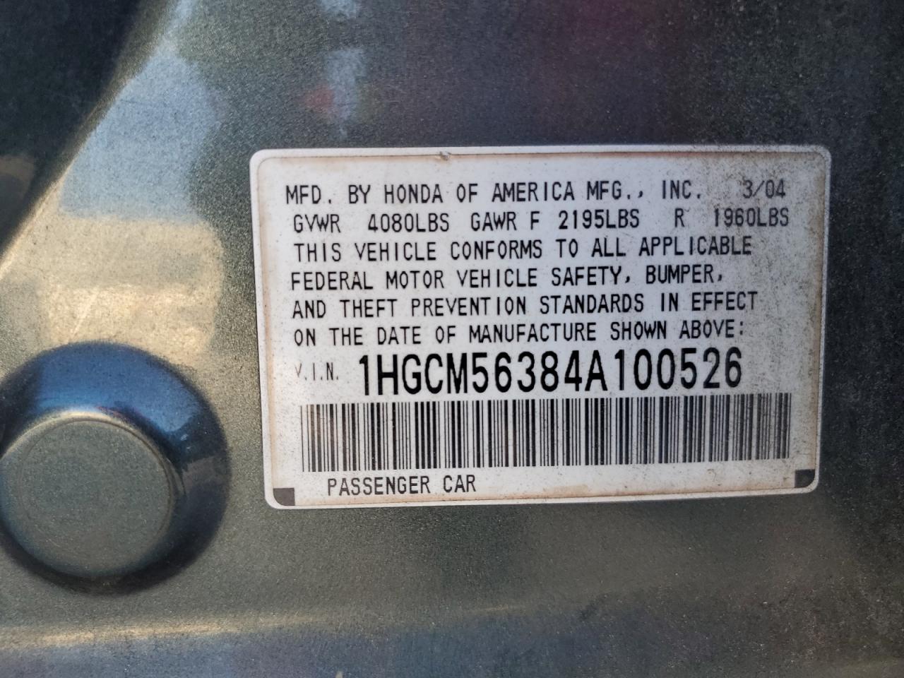 2004 HONDA ACCORD