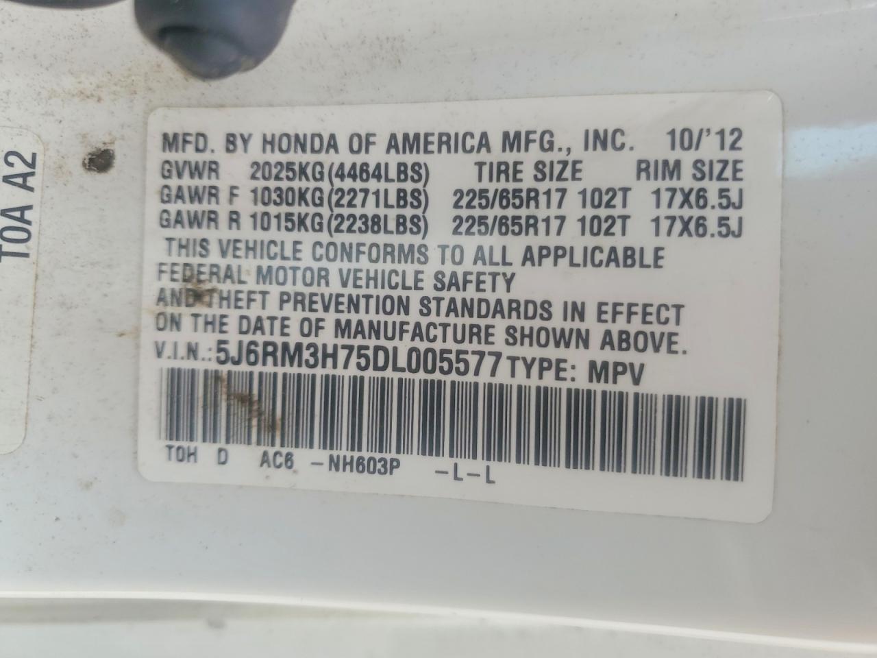 2013 HONDA CRV