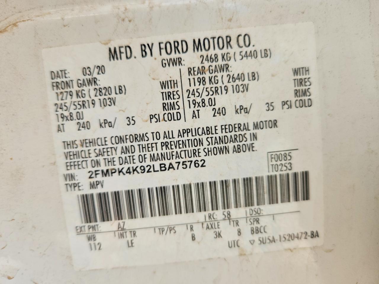 2020 FORD EDGE