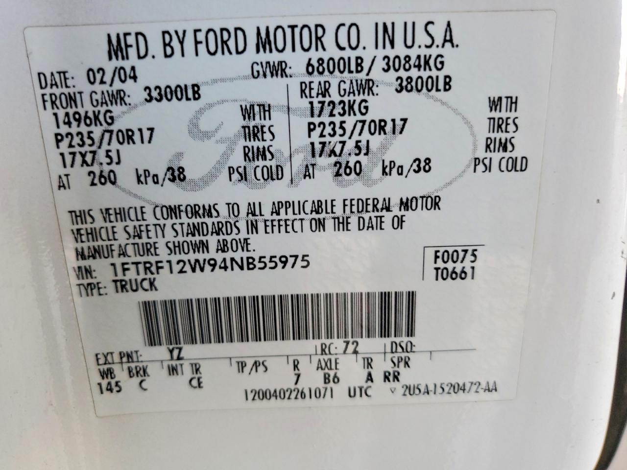 2004 FORD F150