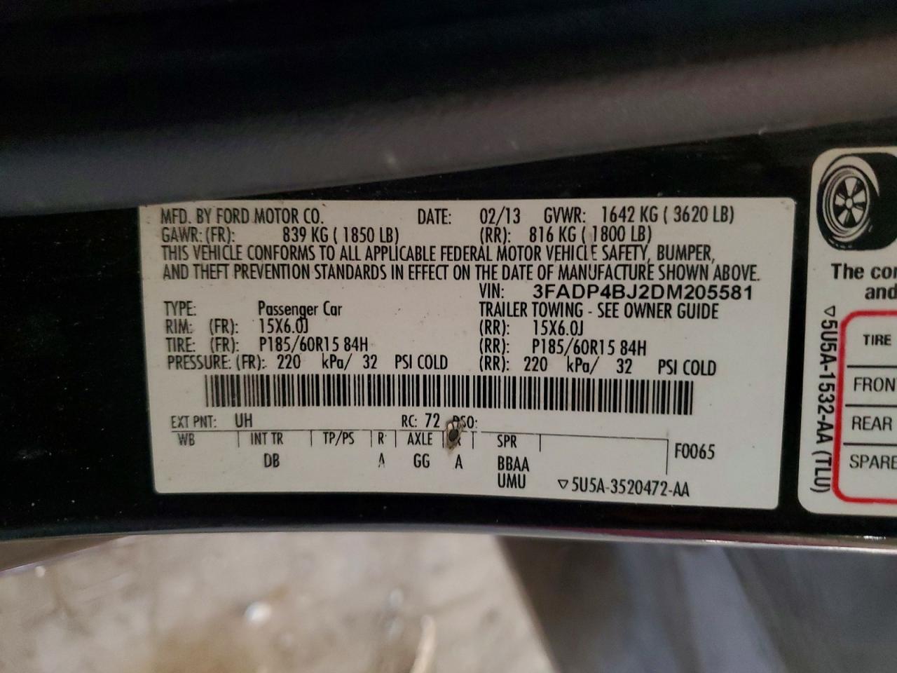2013 FORD FIESTA
