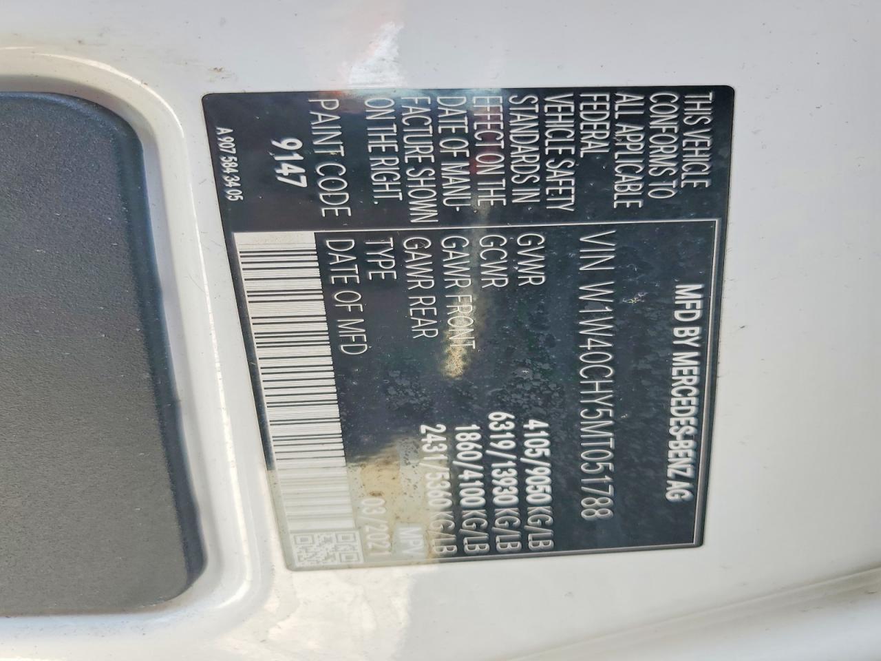 2021 MERCEDES BENZ SPRINTER