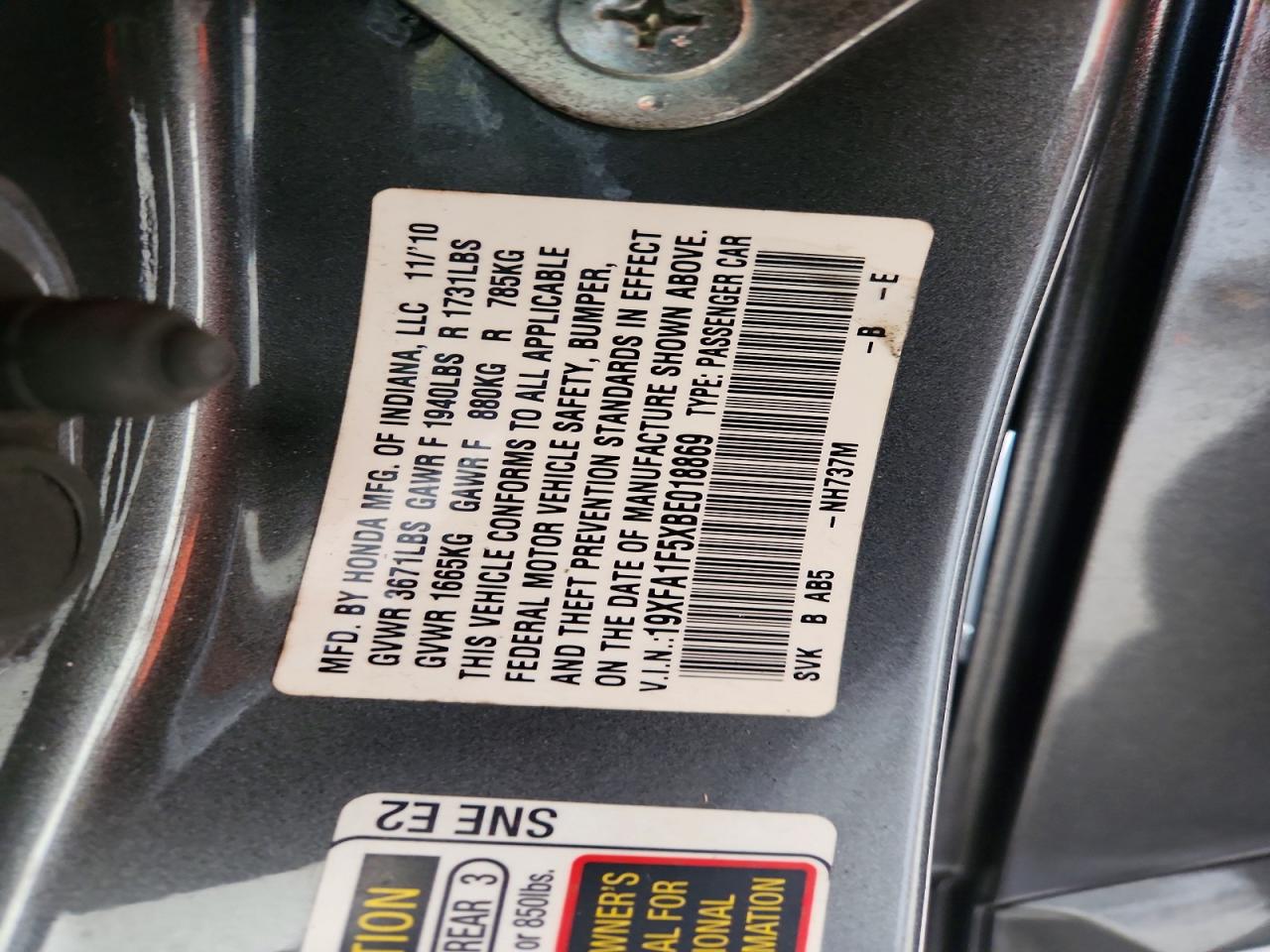 2011 HONDA CIVIC