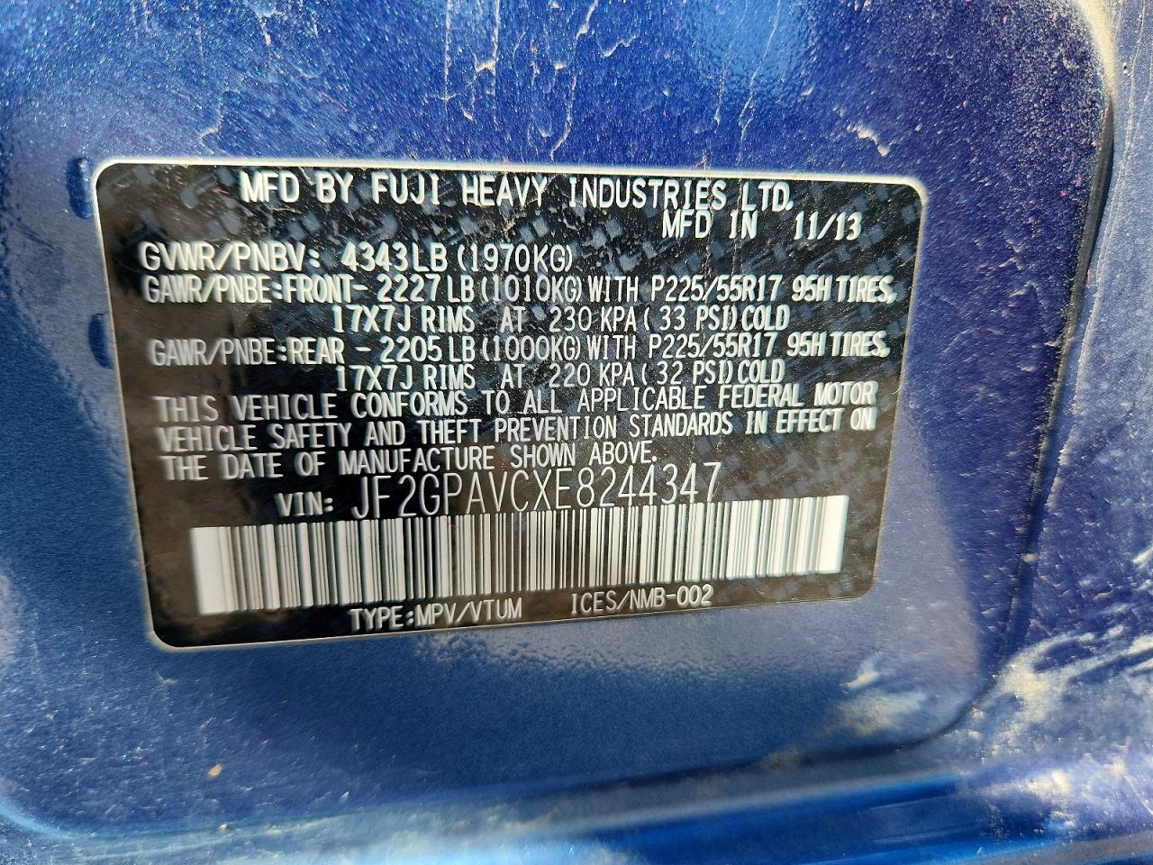 2014 SUBARU XV