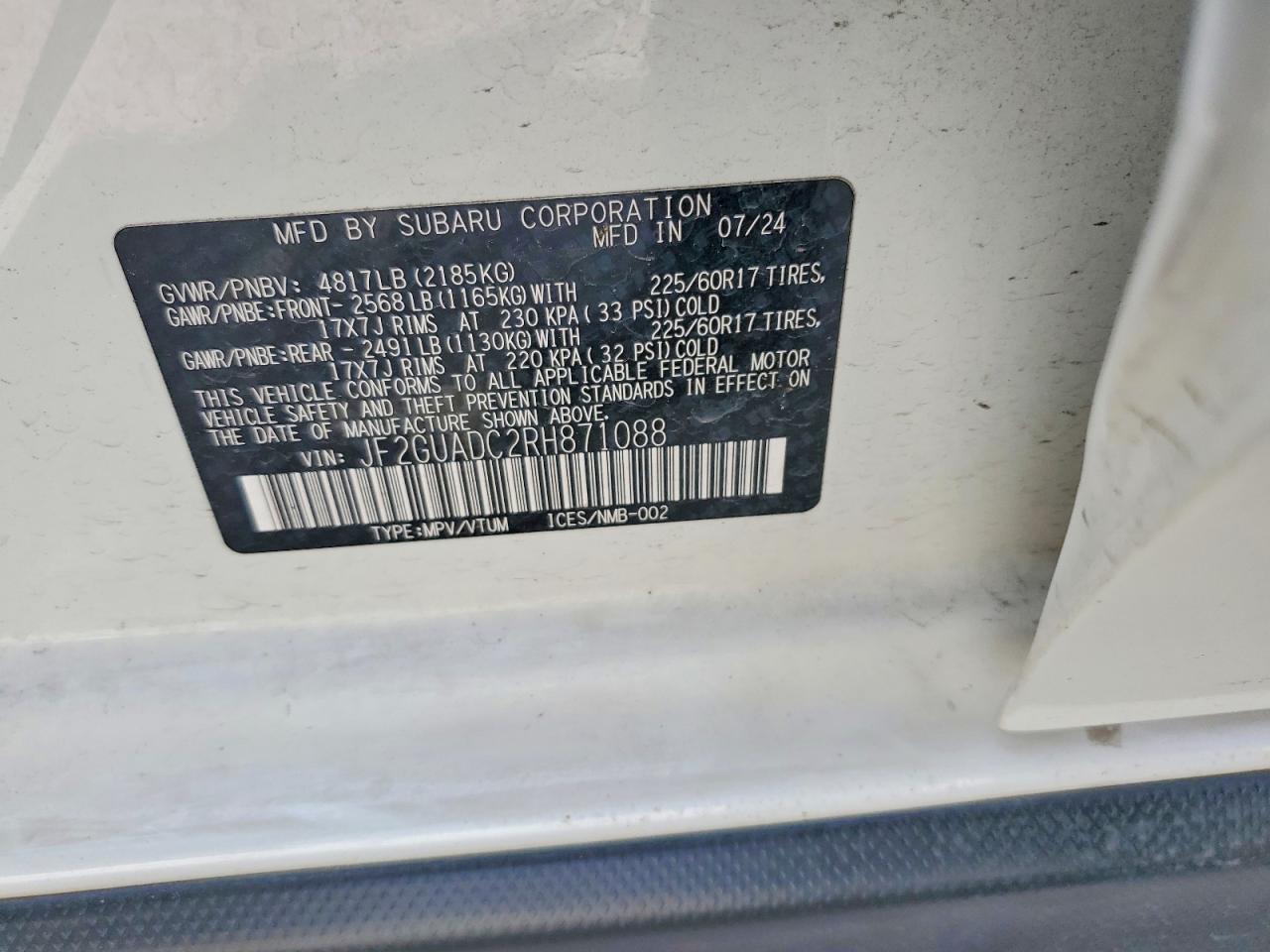 2024 SUBARU CROSSTREK