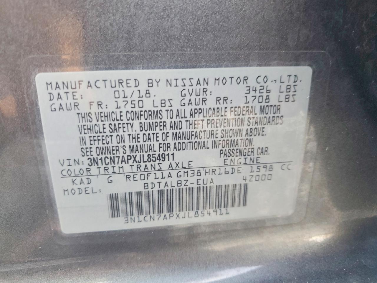 2018 NISSAN VERSA