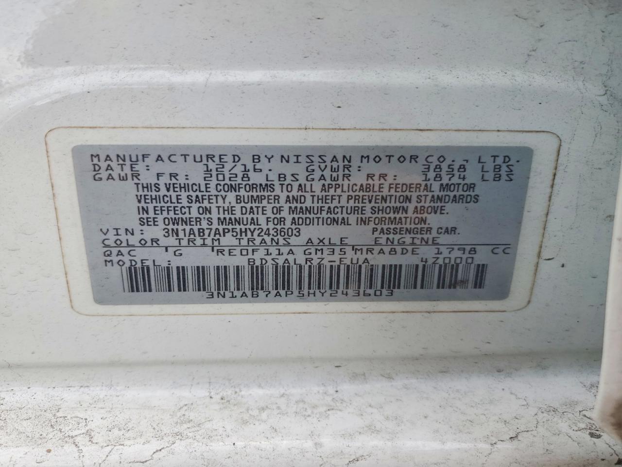 2017 NISSAN SENTRA