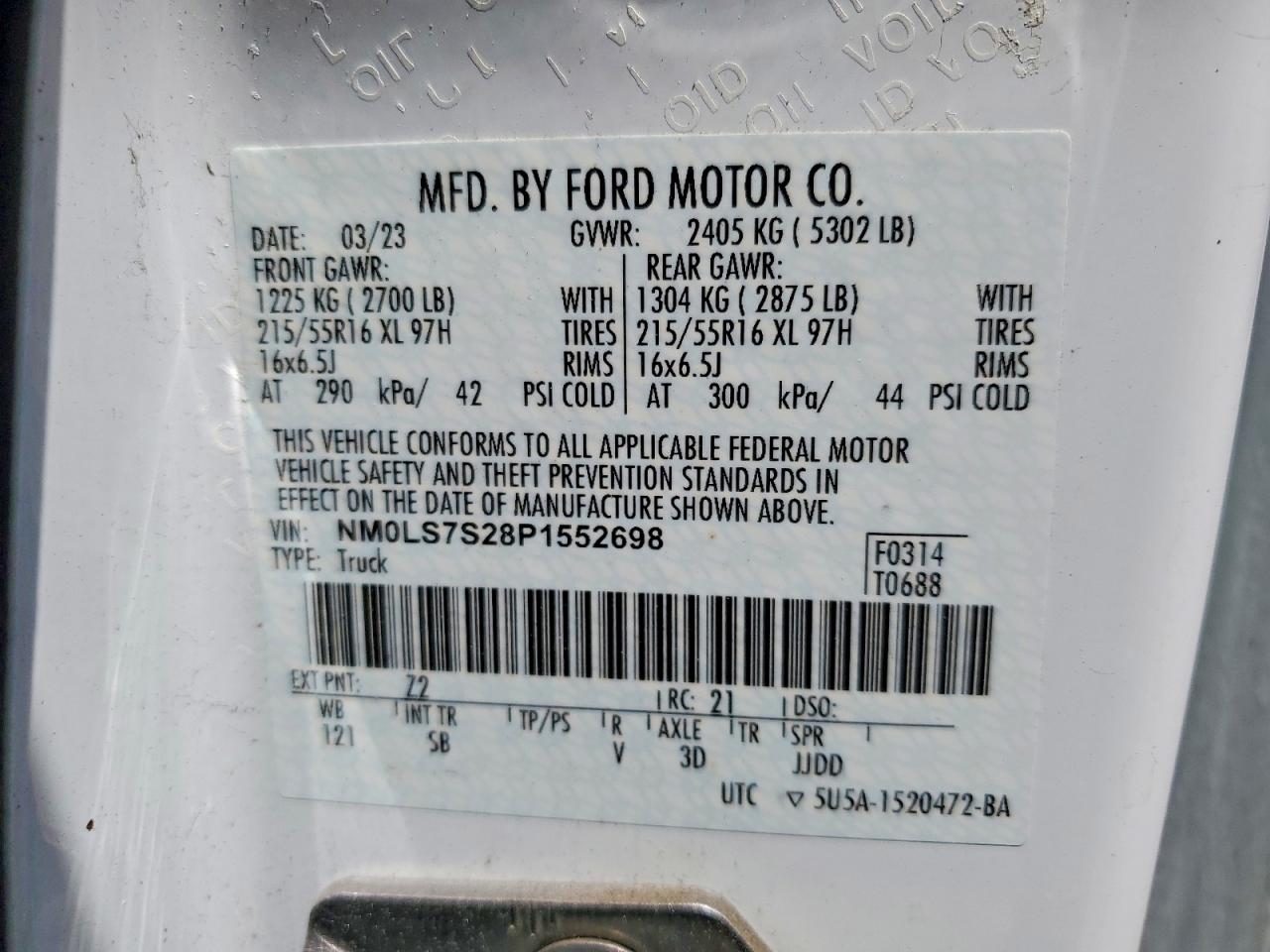 2023 FORD TRANSIT