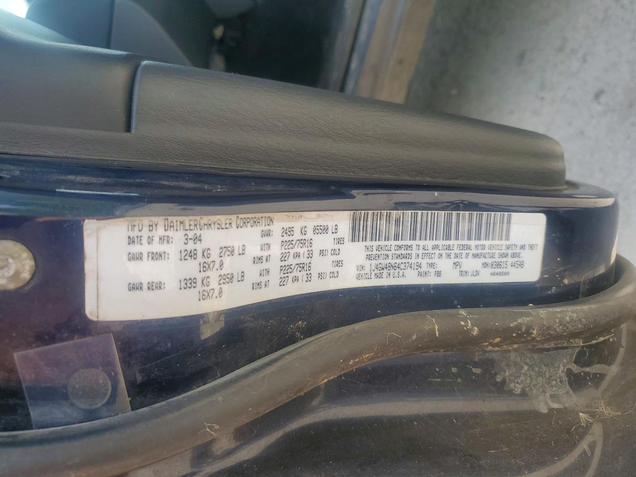2004 JEEP GRAND CHER