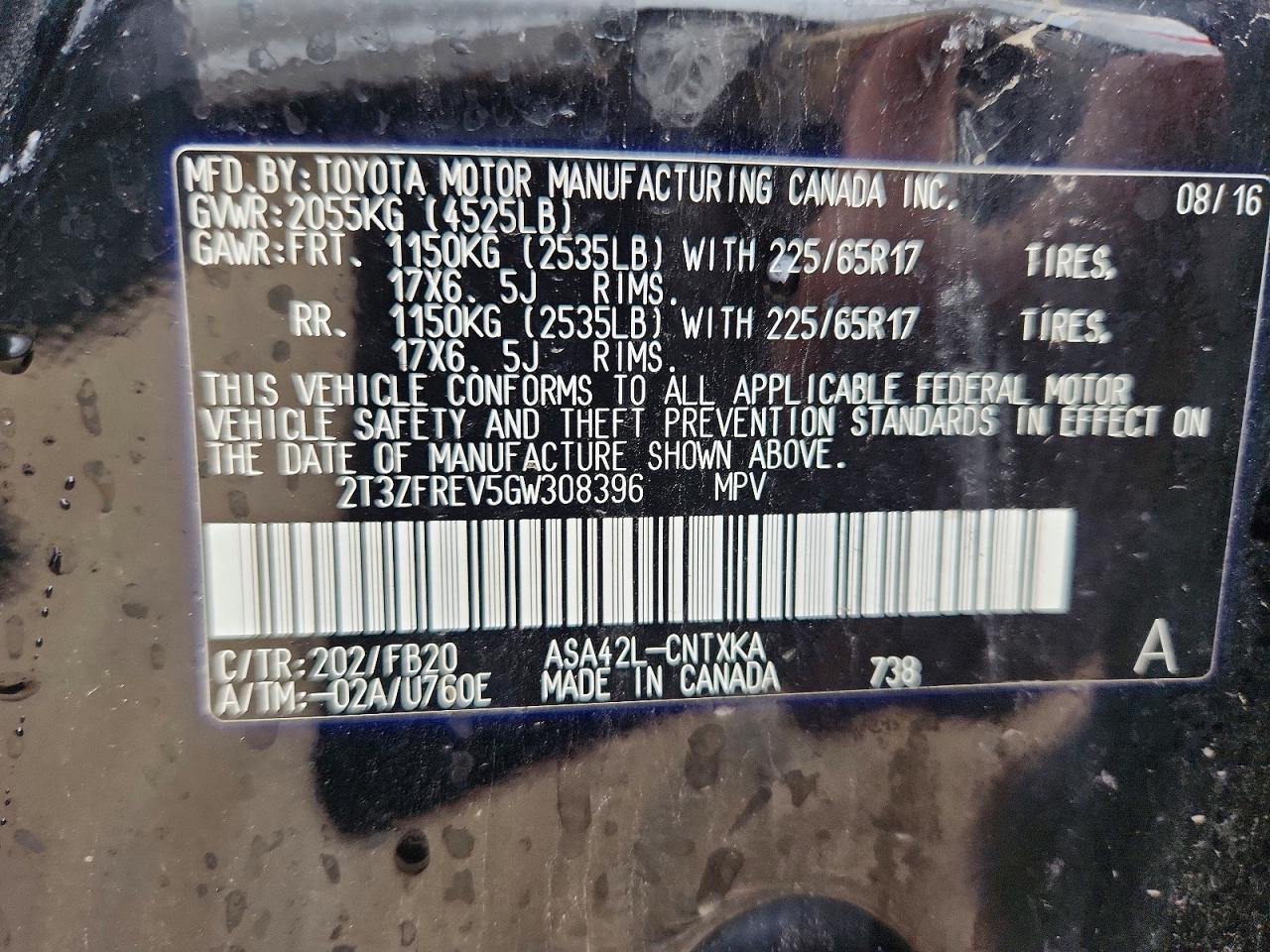 2016 TOYOTA RAV4