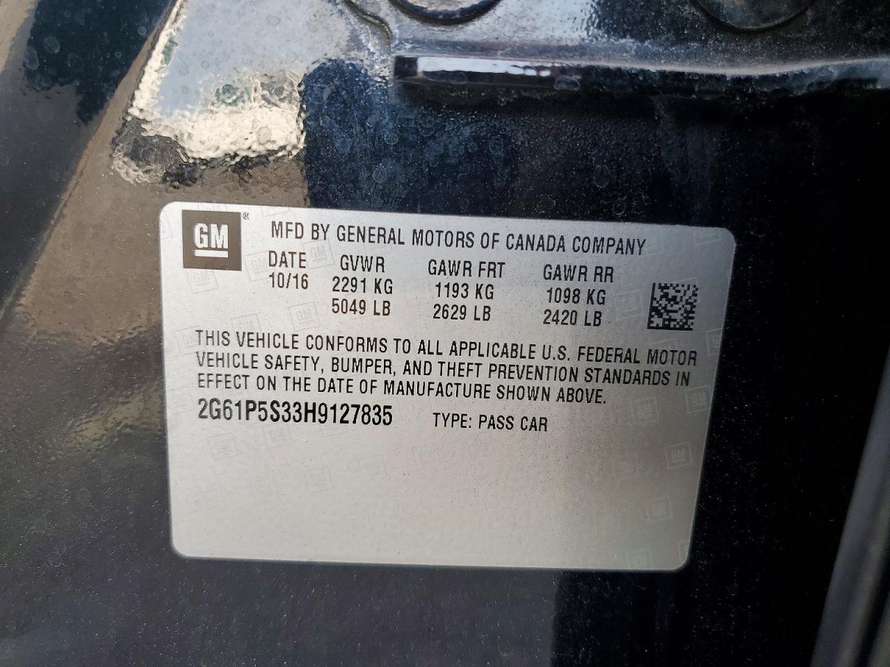2017 CADILLAC XTS