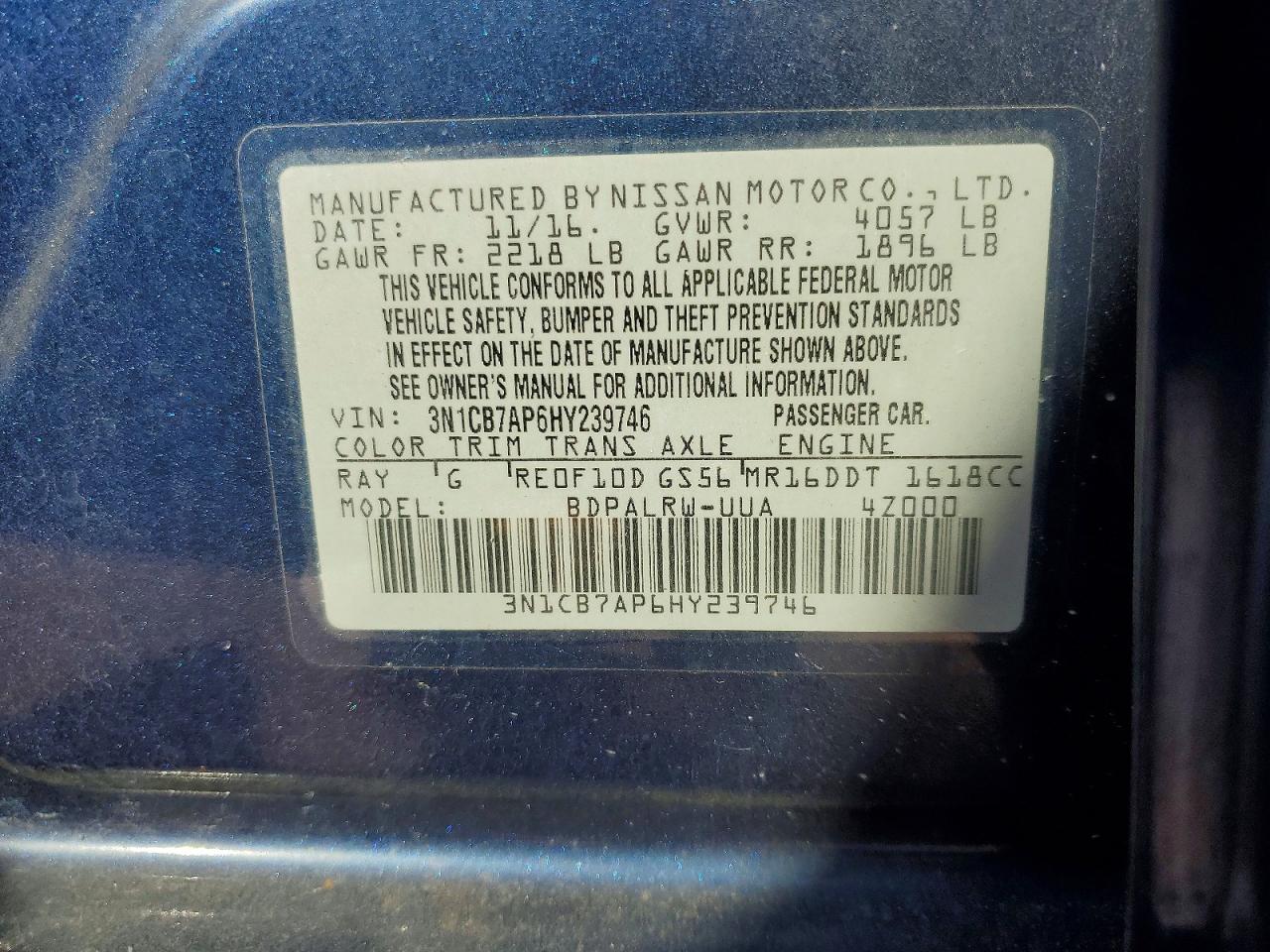 2017 NISSAN SENTRA