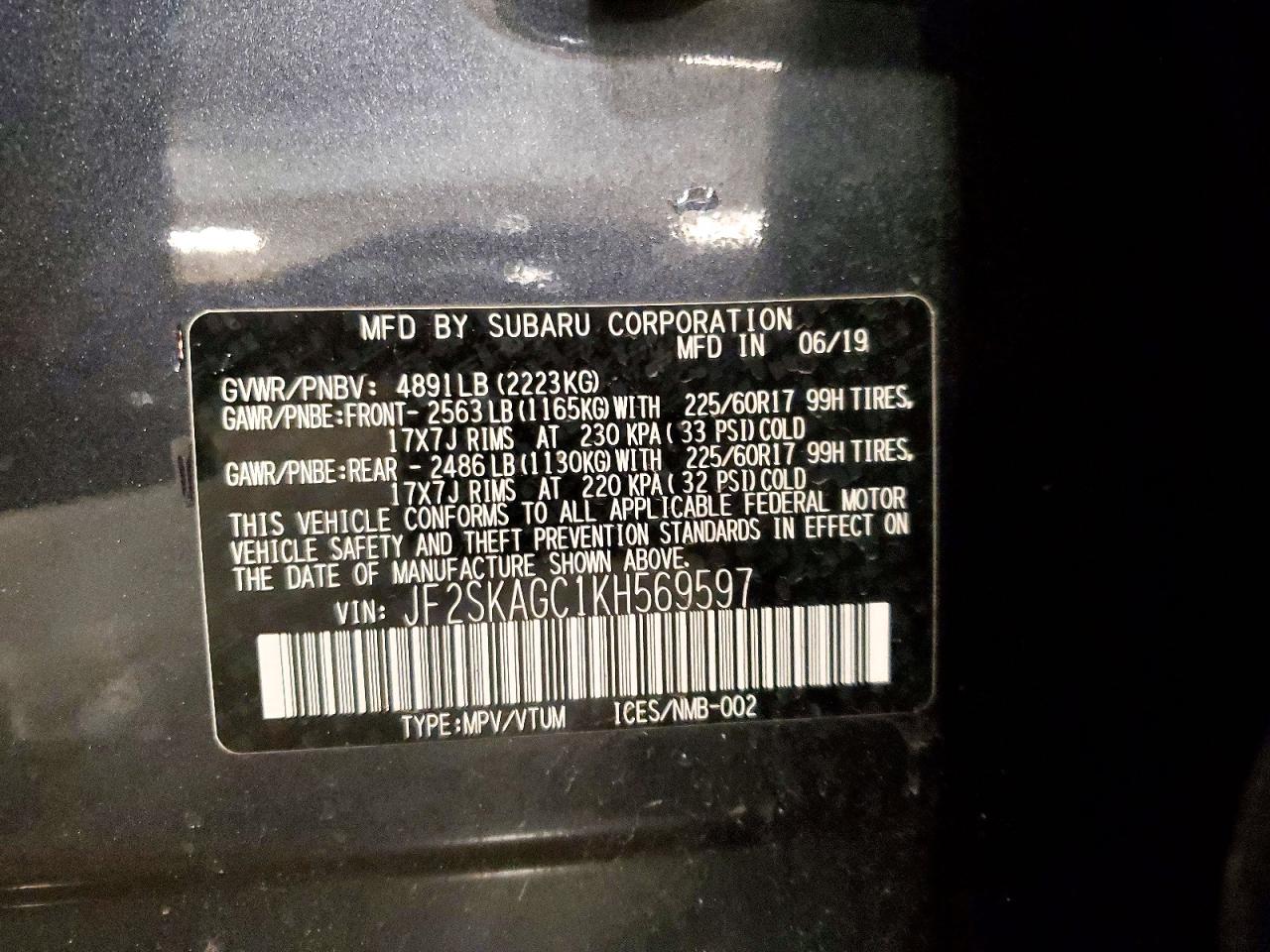 2019 SUBARU FORESTER