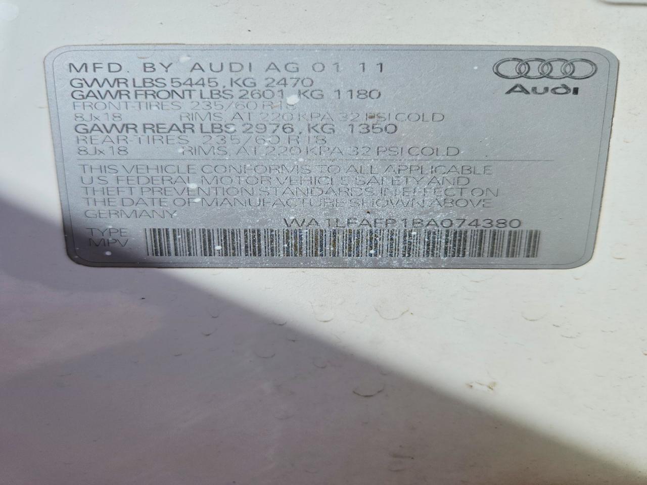 2011 AUDI Q5