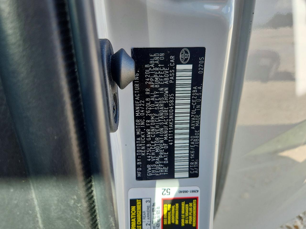 2022 TOYOTA CAMRY