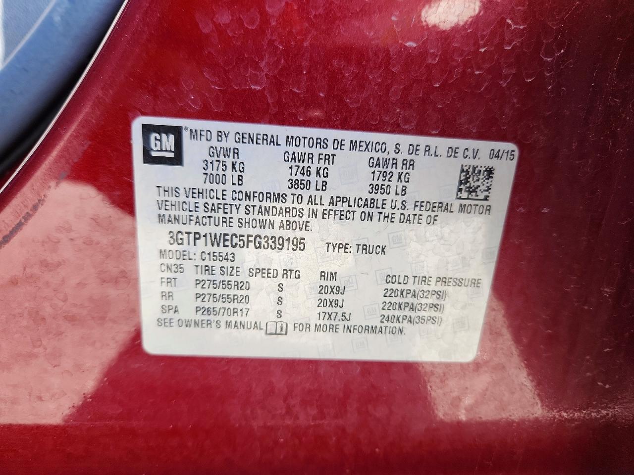 2015 GMC SIERRA