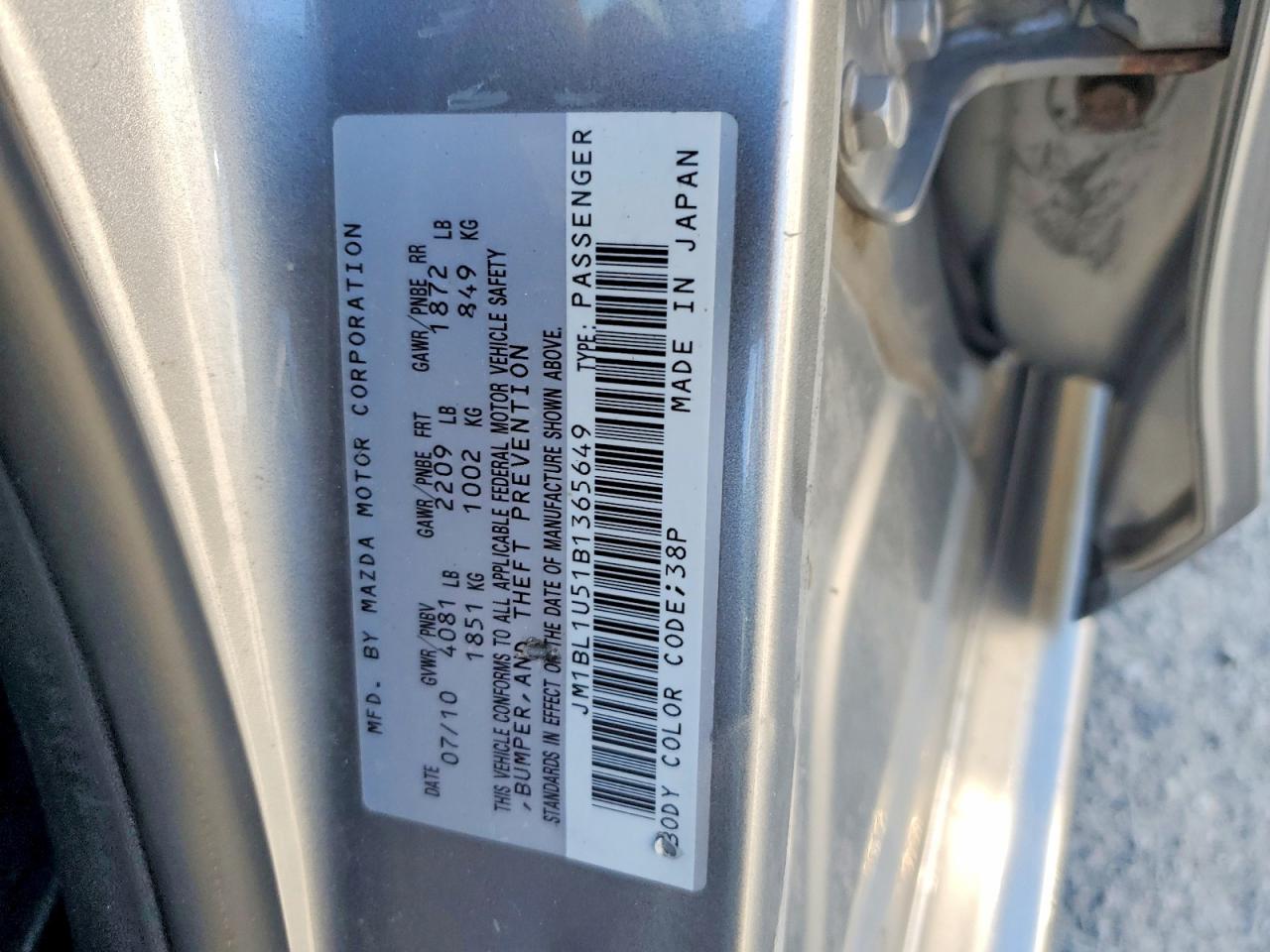 2011 MAZDA MAZDA3