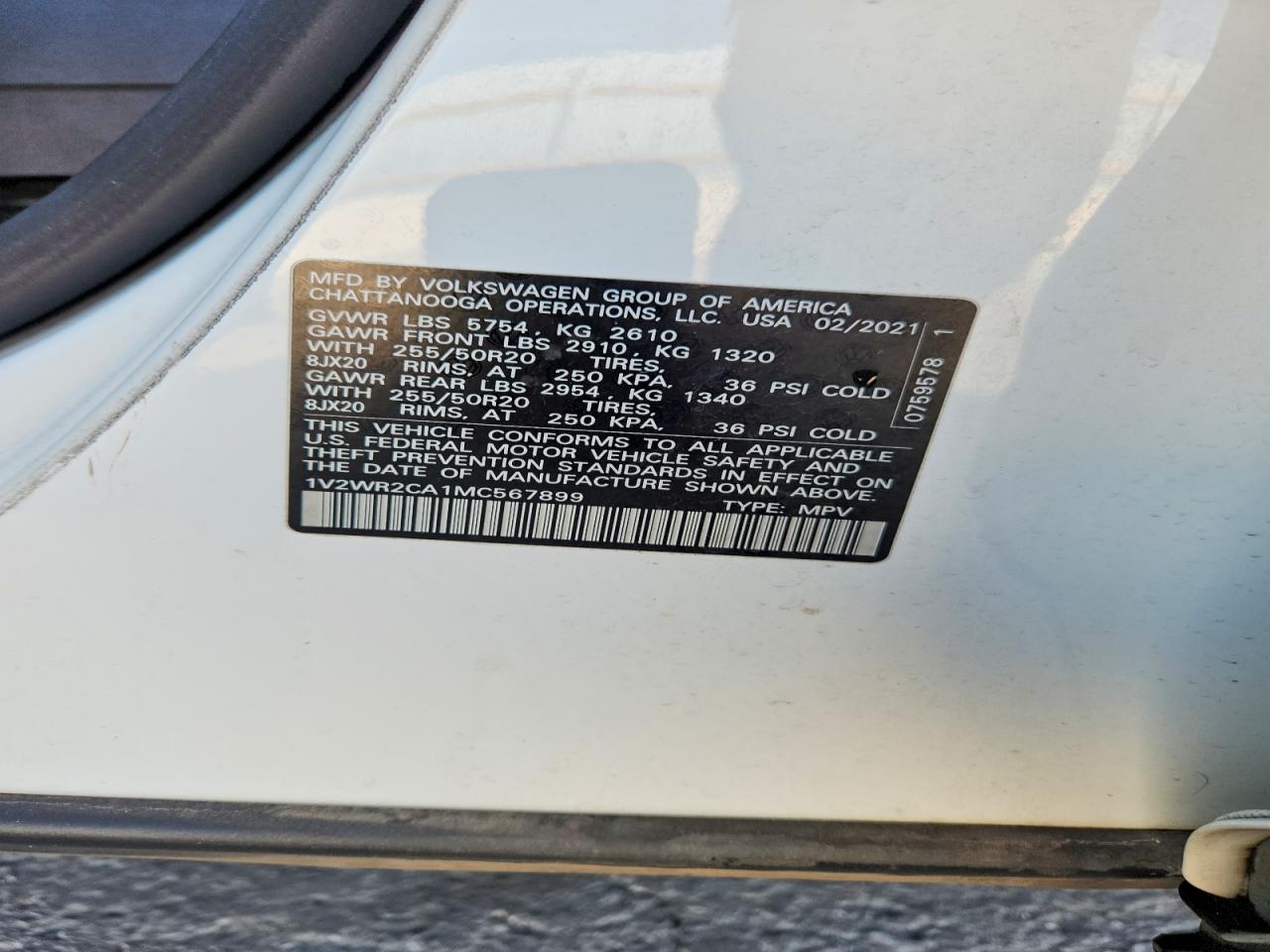 2021 VOLKSWAGEN ATLAS