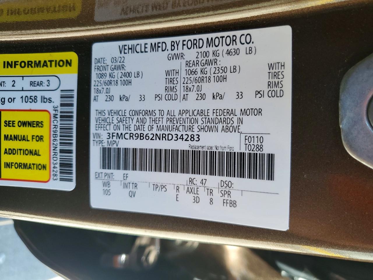 2022 FORD BRONCO