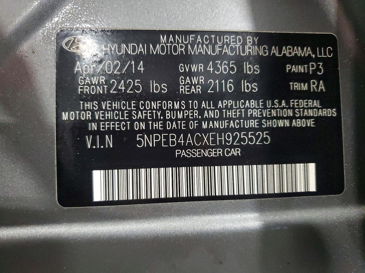 2014 HYUNDAI SONATA