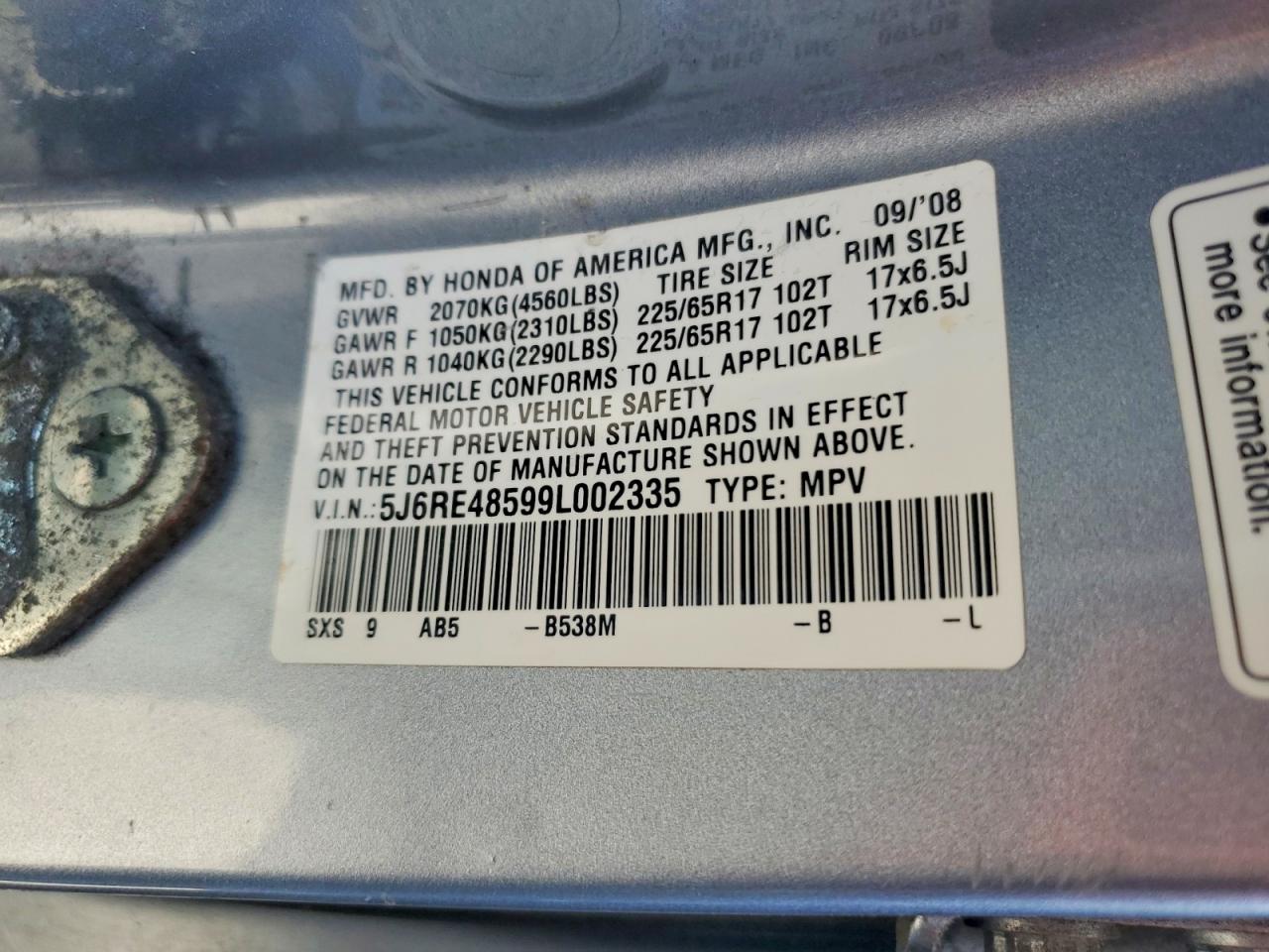 2009 HONDA CRV