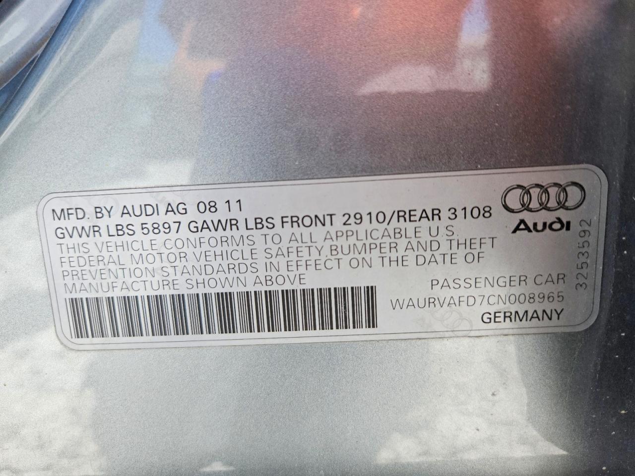2012 AUDI A8