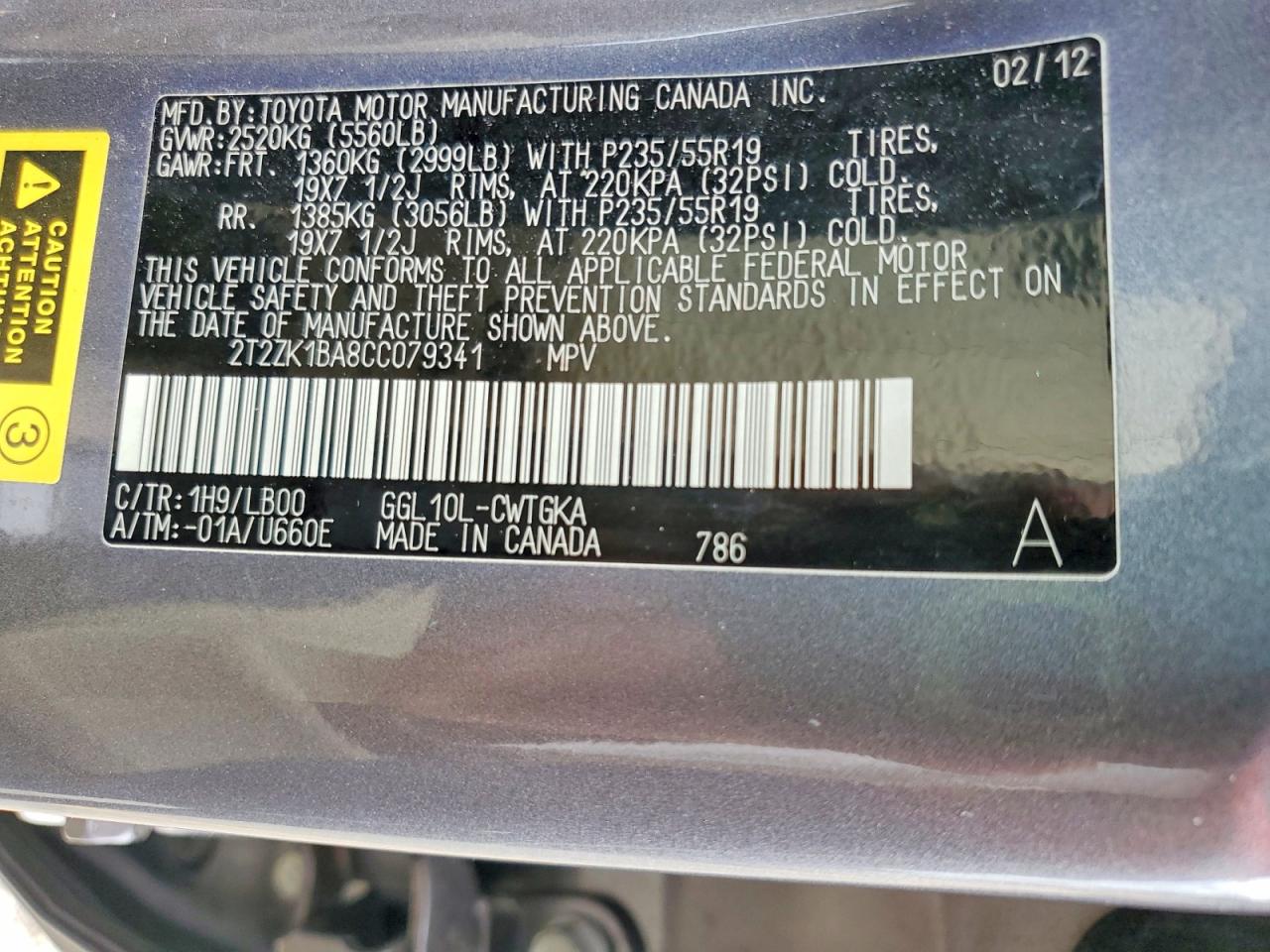 2012 LEXUS RX