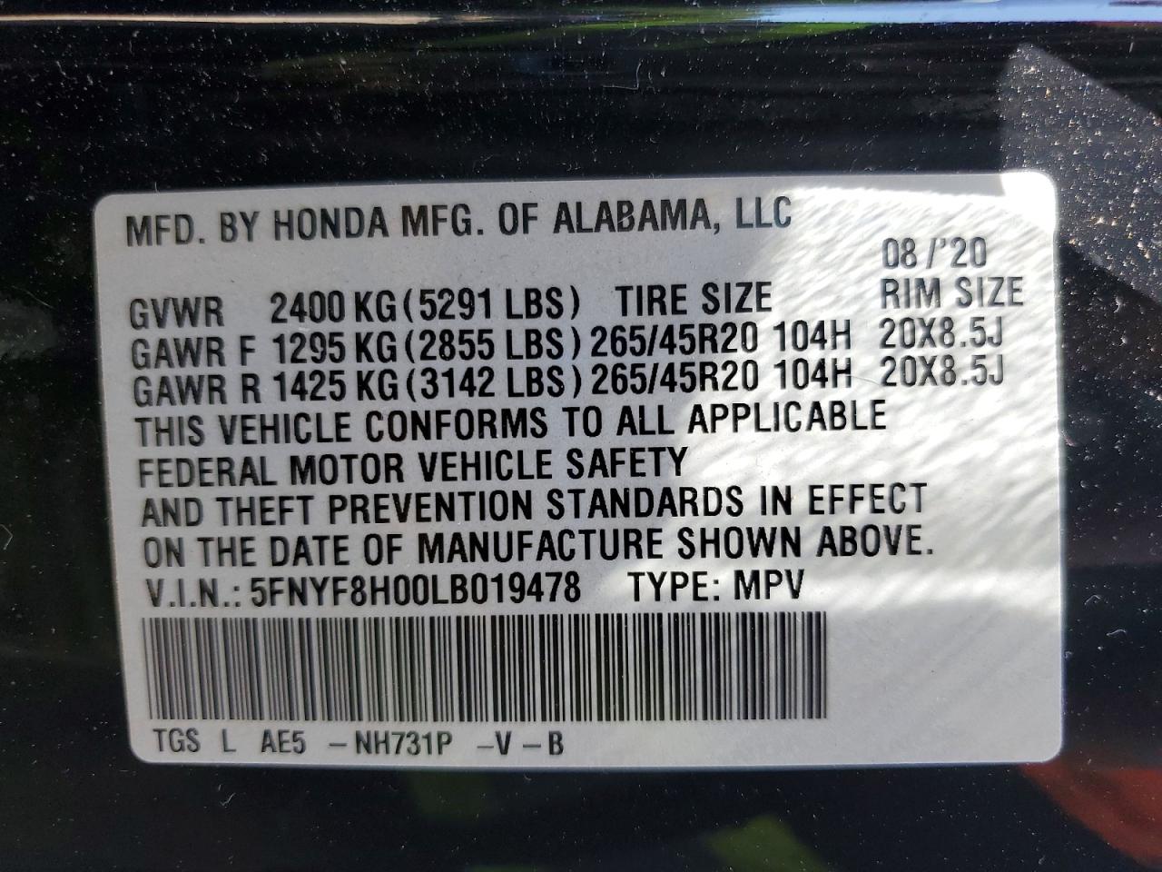 2020 HONDA PASSPORT